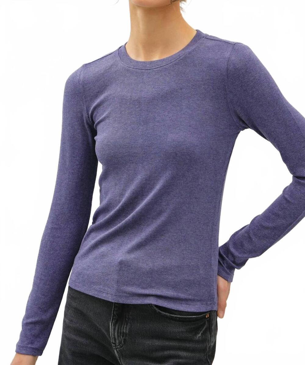 NEW BE COOL raina longsleeve crewneck top in blue